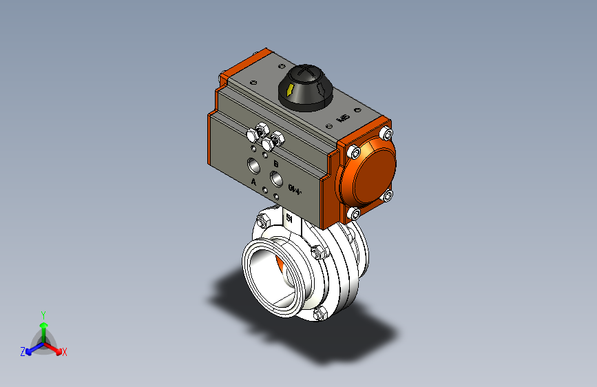 卫生级快装气动蝶阀 AT-052-51=1036956=100