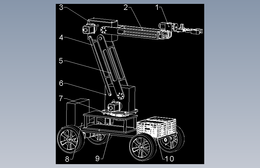 1471682-苹果采摘机设计(CAD+说明书) 主视图
