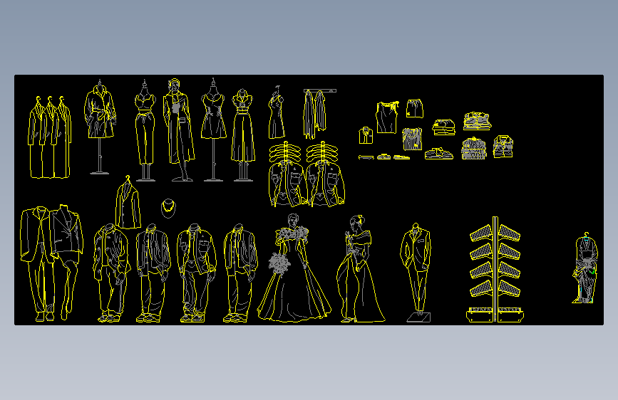 衣服礼服西服和服衣架图块=174078=15