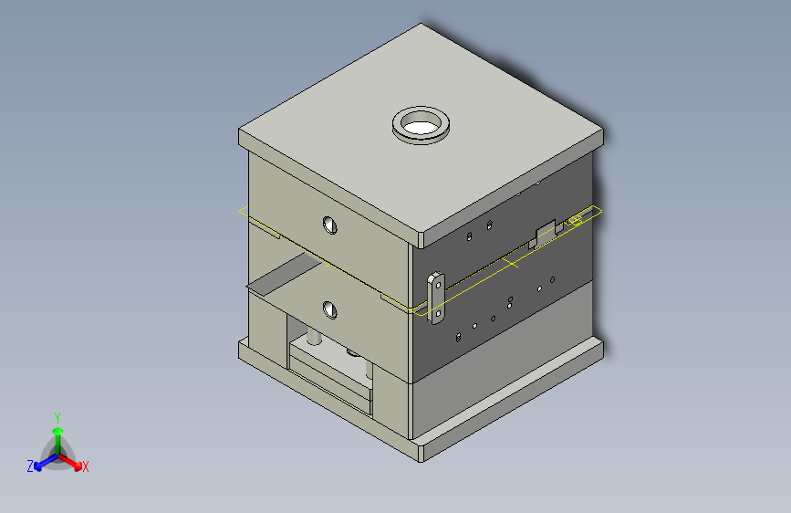 汽车前转向灯壳体全套模具图