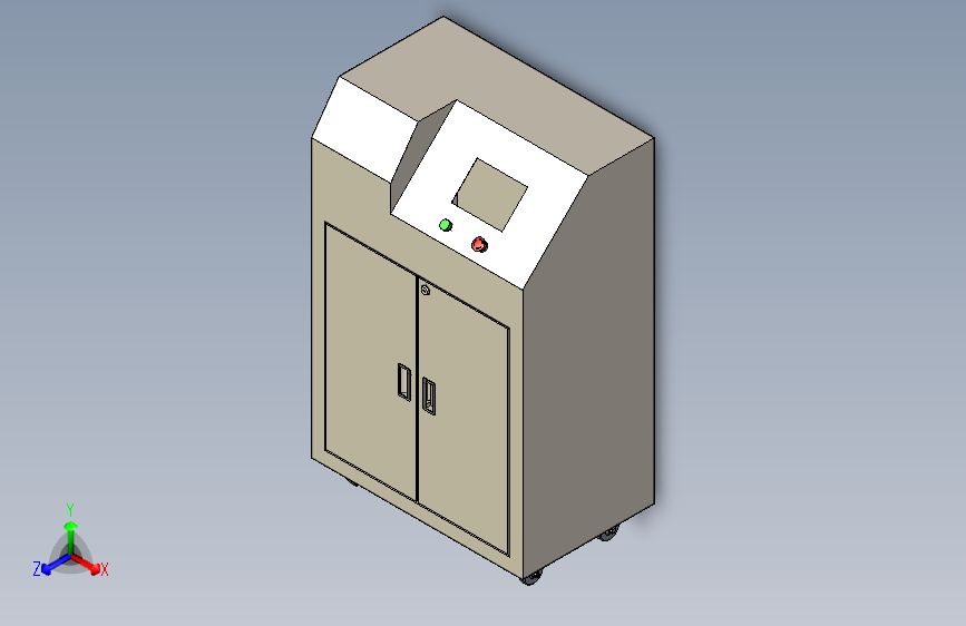 前后双开门带触控屏独立电控柜（附带效果图）
