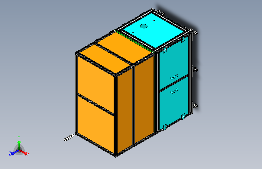 全封闭式铝合金型材检测实验设备外框架设计