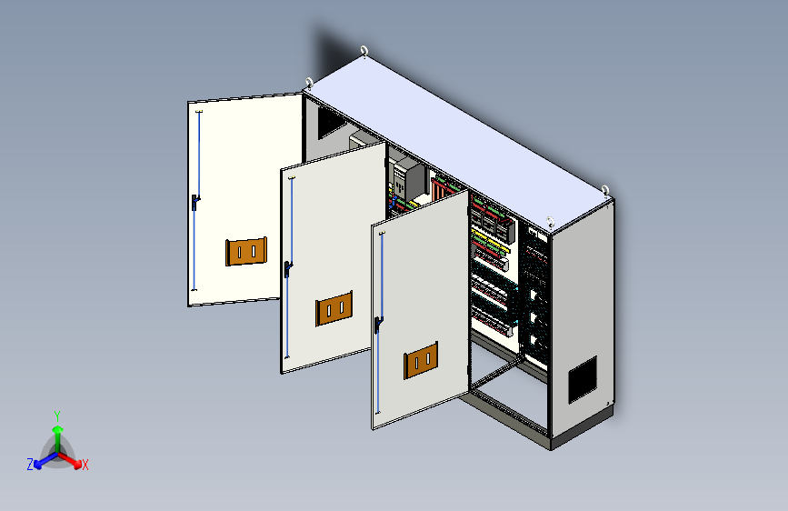 三柜双电源630Aplc控制柜组装 55357