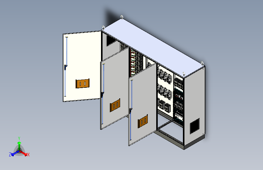 三柜组装630A刀开关电源plc接触器控制柜
