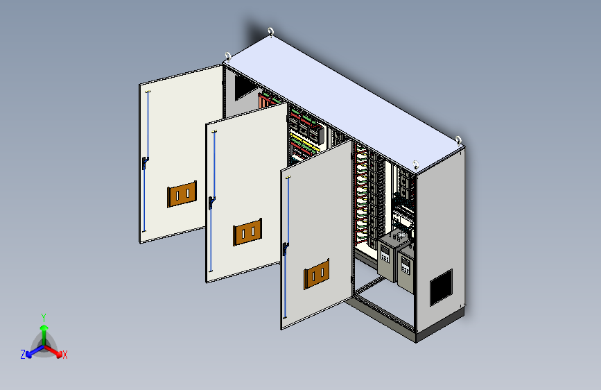 三柜组装630A电源plc软启动控制柜 55521