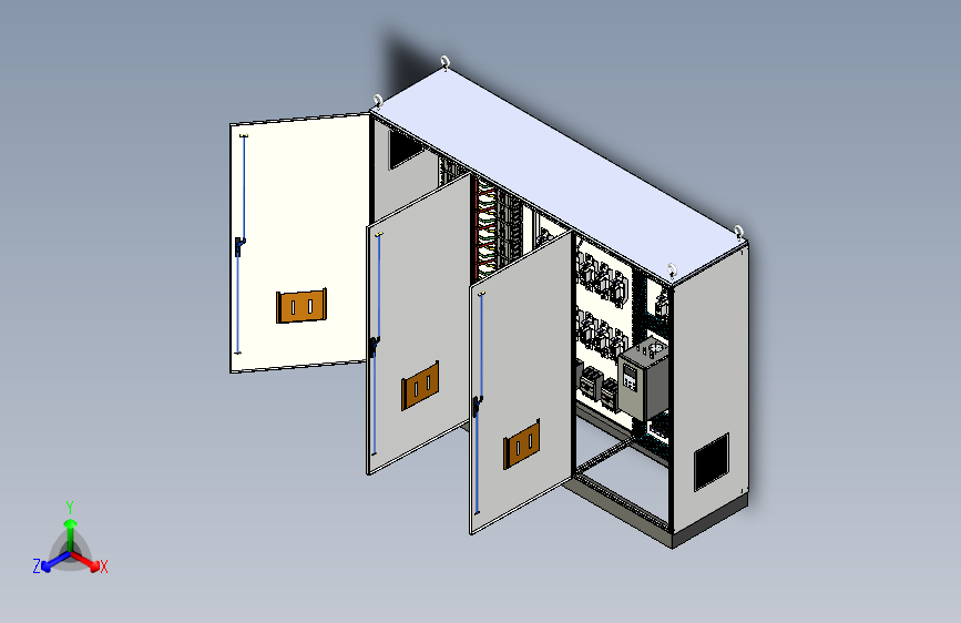 三柜组装630A竖装刀开关软启动旁路控制柜 55522
