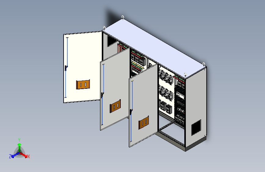 三柜组装630A正装刀开关plc接触器控制柜