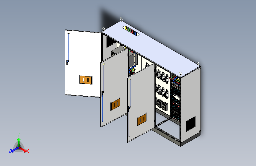 三柜组装刀开关双电源软启动plc控制柜 55362