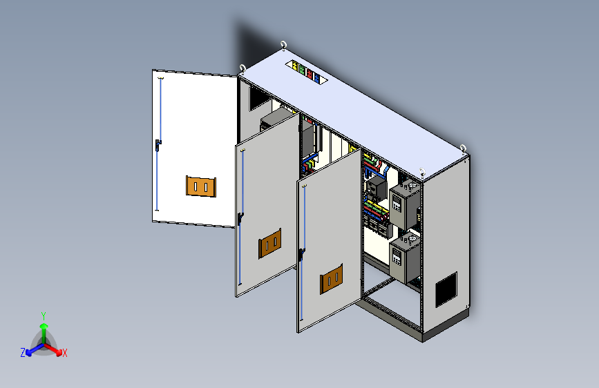 三柜组装软启动旁路控制柜模型