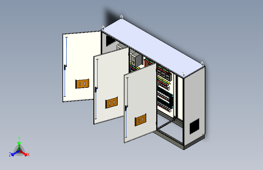 三柜组装双电源630A正装刀开关软启动控制柜 55328