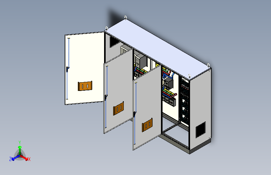 三柜组装双电源plc控制柜（无延时） 55437