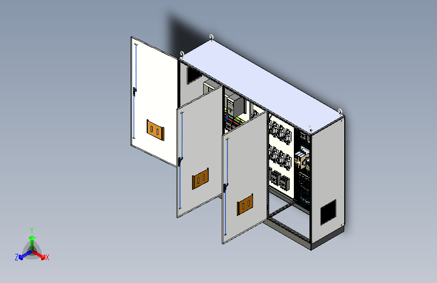 三柜组装双电源刀开关120A交流接触器控制柜