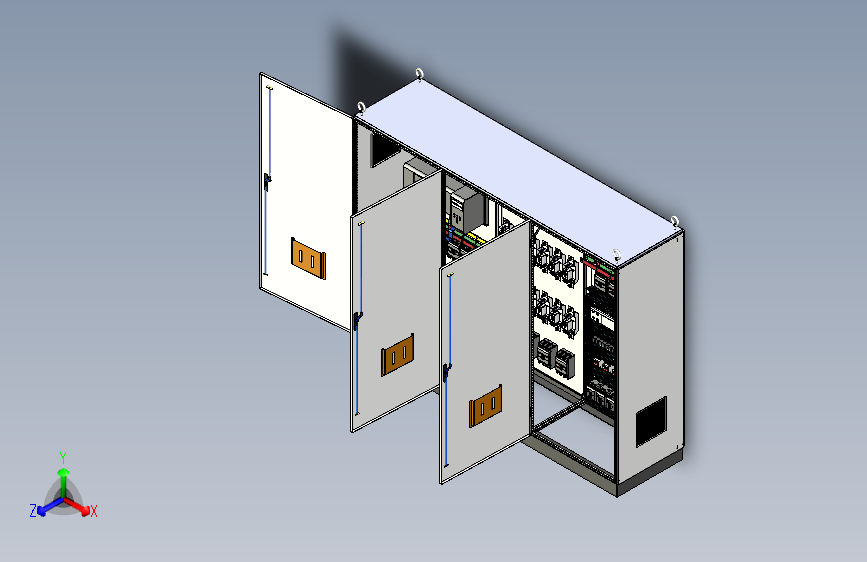 三柜组装双电源刀开关630Aplc交流接触器控制柜 55442