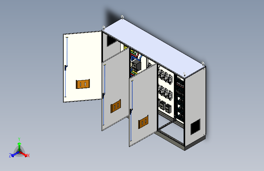 三柜组装双电源刀开关plc控制柜（不带延时） 55775