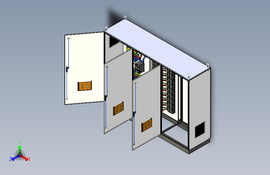 三柜组装双电源刀开关plc软启动控制柜 55754