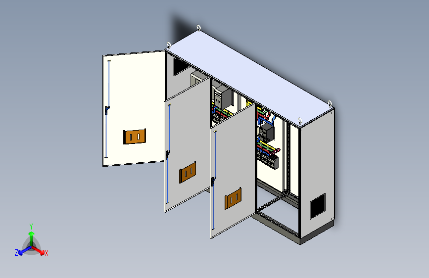 三柜组装双电源刀开关plc软启动控制柜