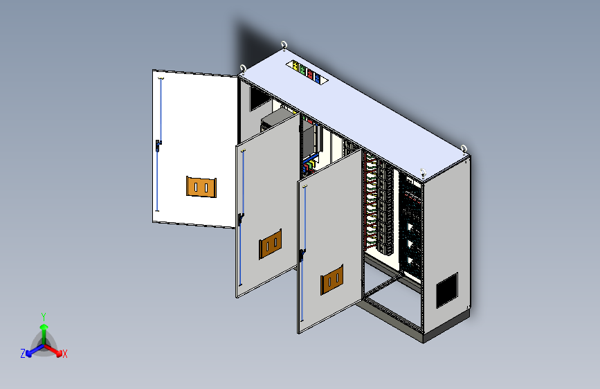 三柜组装万能断路器630A竖装plc控制柜 55331