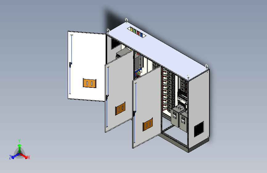 三柜组装万能断路器630A竖装plc软启动控制柜 55381