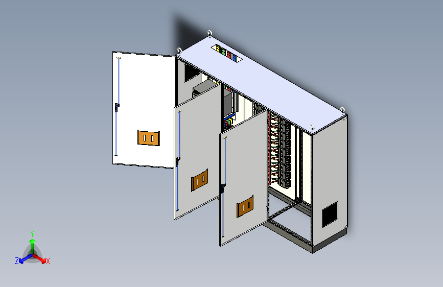 三柜组装万能断路器630A竖装刀开关plc控制柜 55360
