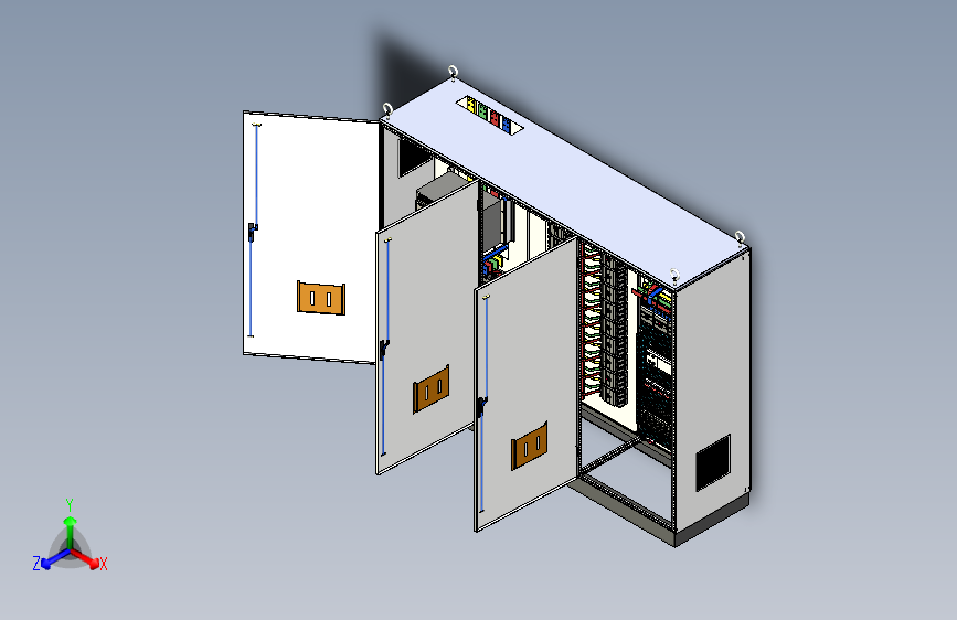 三柜组装万能断路器630A竖装双电源plc控制柜 55429
