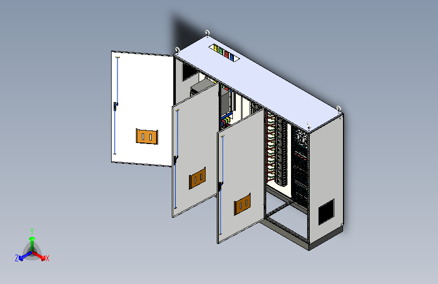 三柜组装万能断路器630A竖装消防风机控制柜 55422