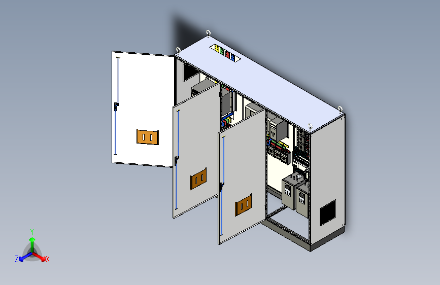 三柜组装万能断路器双电源630A软启动plc控制柜 55345