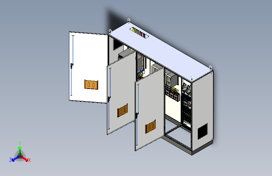 三柜组装万能断路器双电源刀开关风机plc控制柜 55371