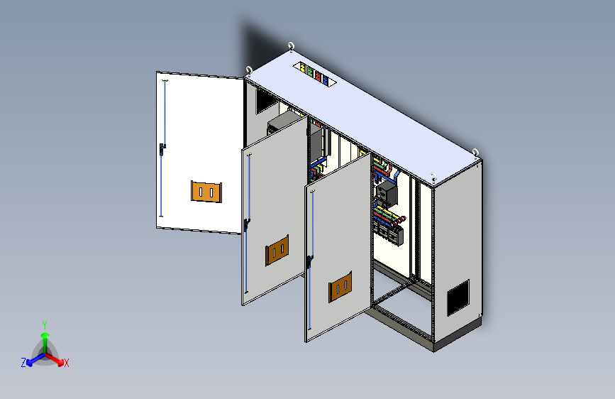 三柜组装万能断路器双电源刀开关软启动控制柜 55380