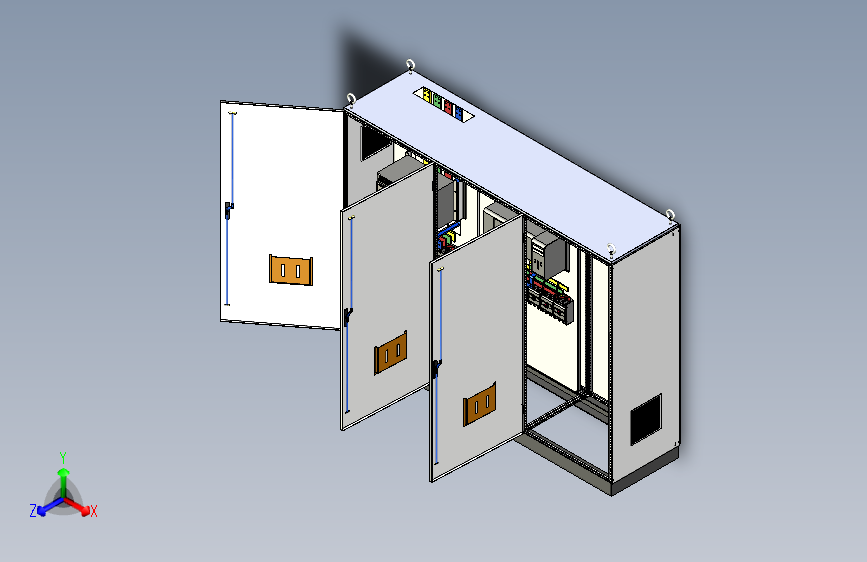 三柜组装万能断路器双电源刀开关软启动plc控制柜 55386