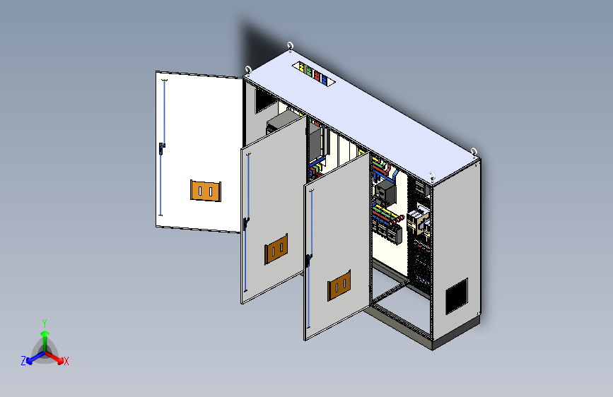 三柜组装万能断路器双电源交流接触器控制柜 55308