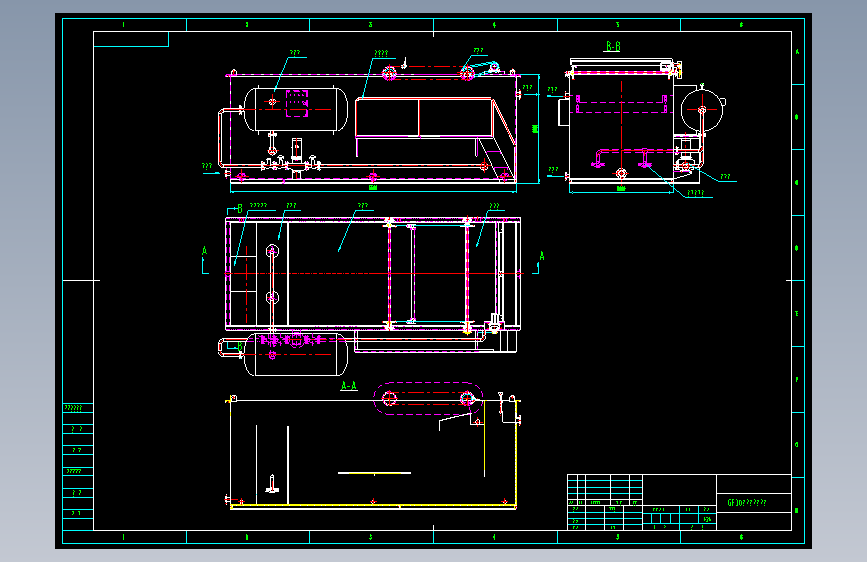 30吨小时溶气气浮机设备装配图纸和主箱体焊接图纸=541420=75