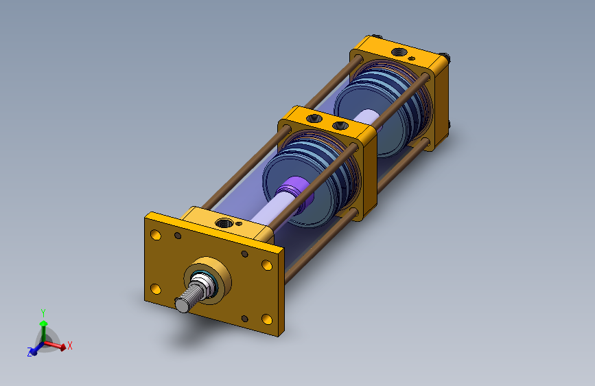 QGBII-C三位气缸前法兰型=1357525=40