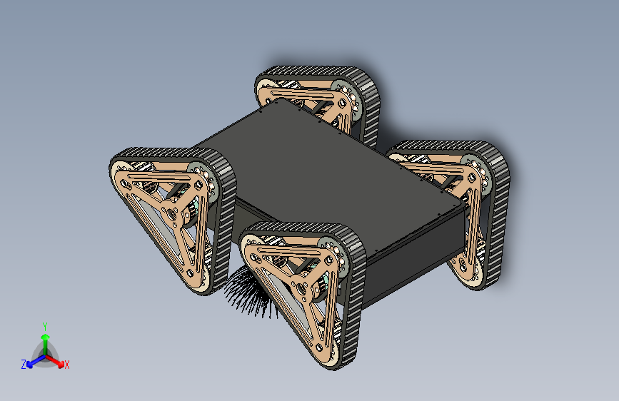 楼梯清扫机器人三维SW模型及仿真