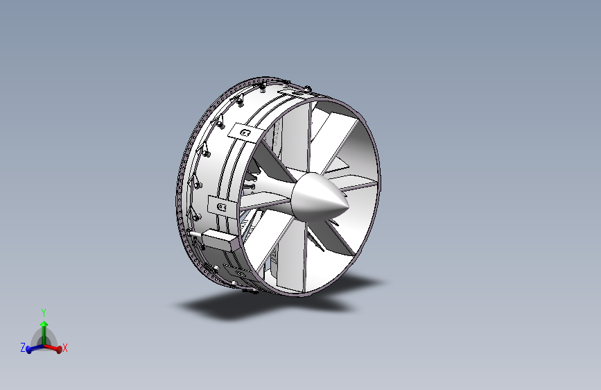 可变入口导叶片风扇设计模型=90092=25