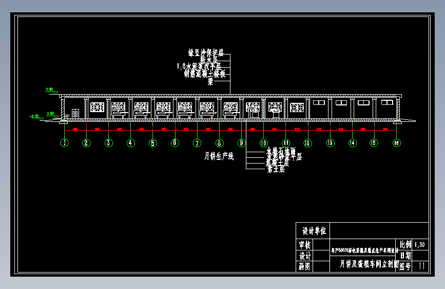 月饼及蛋糕车间立剖图