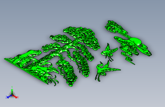 松鹤图浮雕UG模型=618670=50