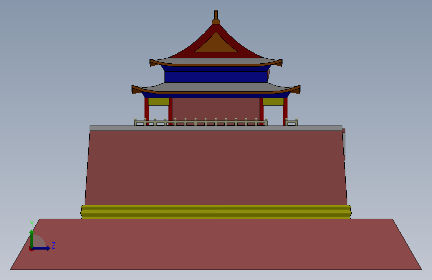 天安门模型设计=225598=30 左侧视图