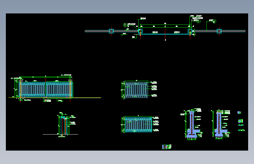 小区及企业单位大门推拉门及通透式围墙详图=1718507=45