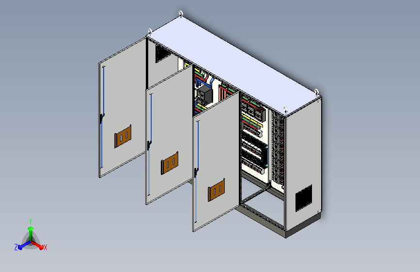 双电源630A三柜组装三维模型