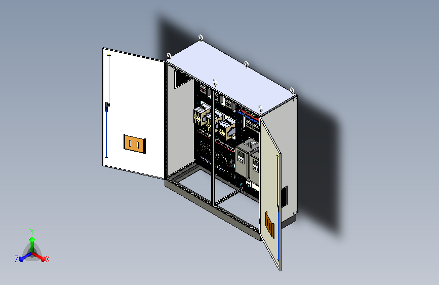 双柜组装120A交流接触器+双电源软启动plc控制柜