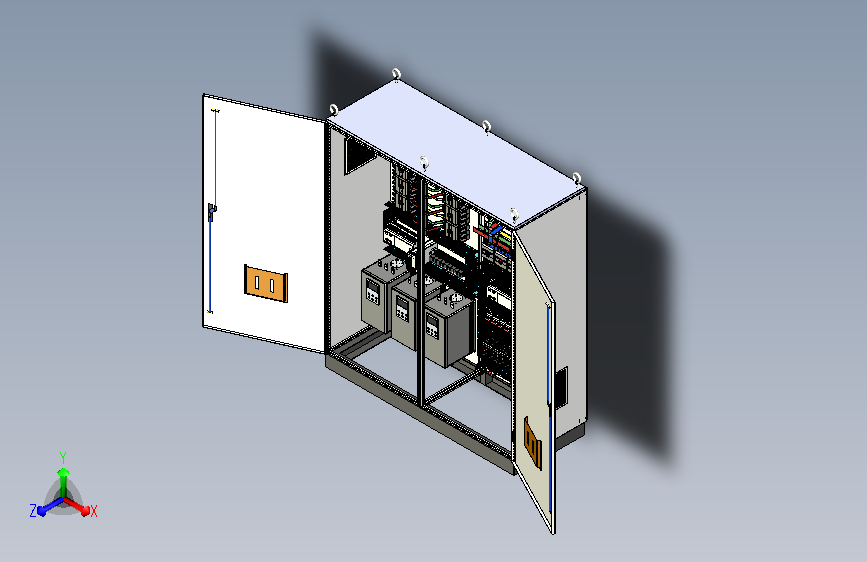 双柜组装630A双电源软启动plc控制柜