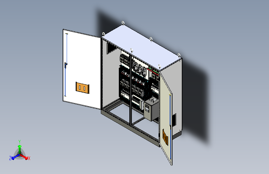 双柜组装刀开关plc控制柜 56256