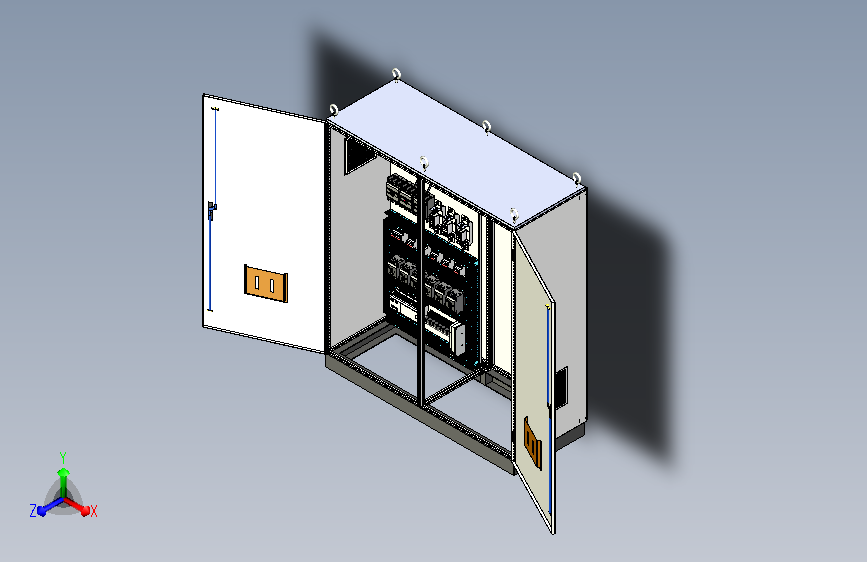 双柜组装刀开关接触器软启动plc控制柜 56306
