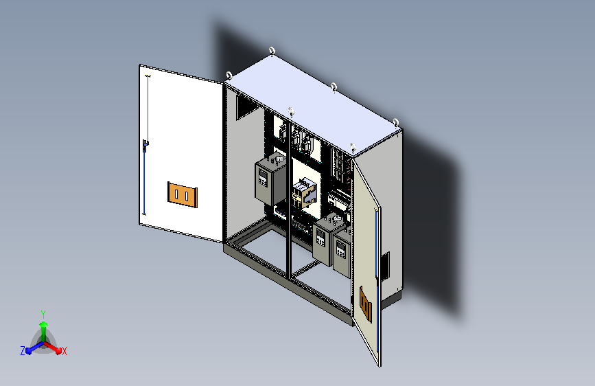 双柜组装软启动旁路630A竖装plc控制柜 56401