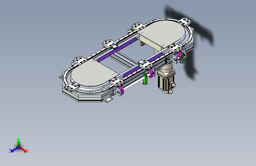 椭圆链条环形导轨输送线468宽循环线