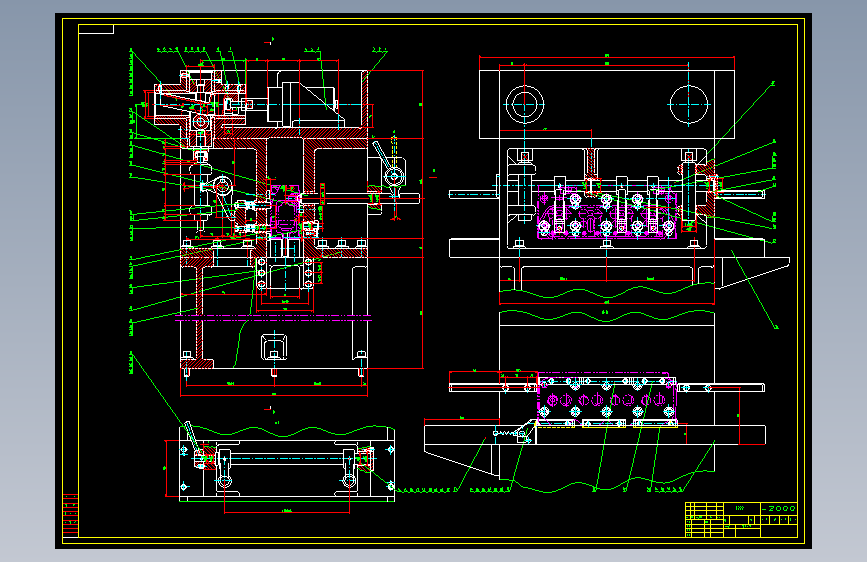 柴油气缸端盖螺丝孔加工设备设计-总装图