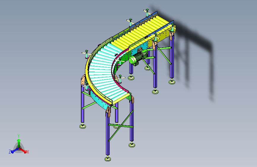 转弯滚筒输送机
