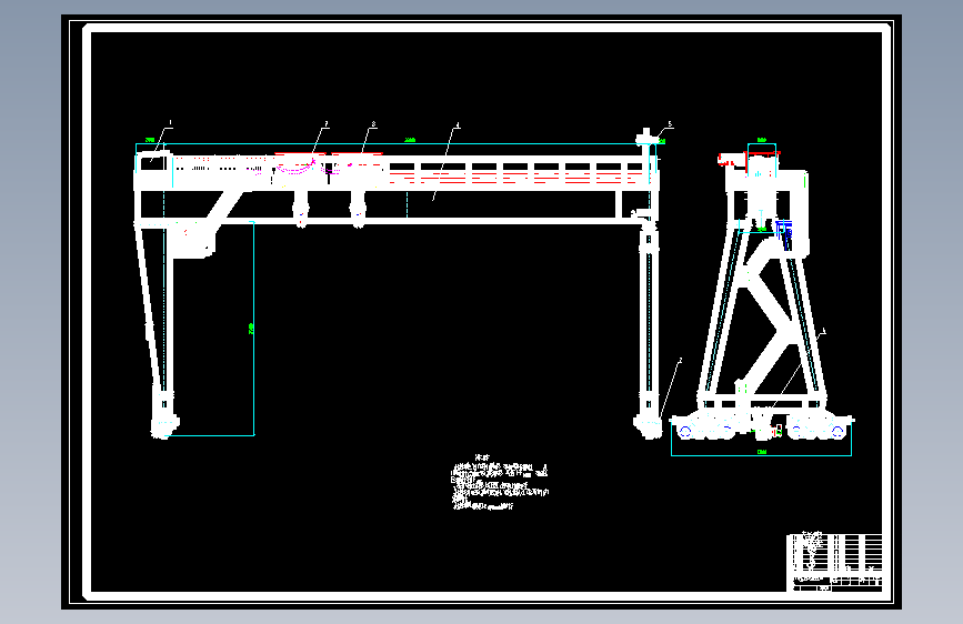 起重机总体设计及金属结构设计总装图A0