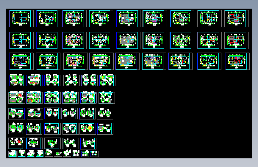 三层别墅室内装饰设计方案-300平66张CAD图+3D模型1个