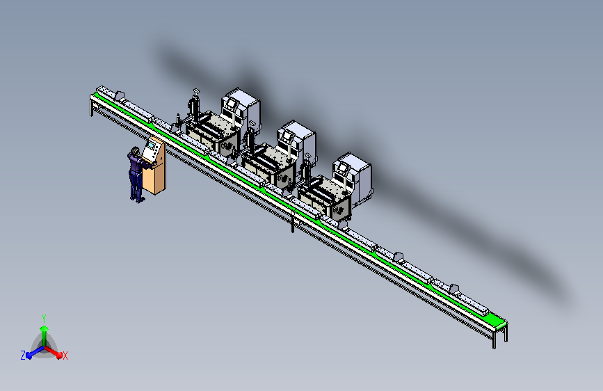 自动化三轴打胶工作台模拟